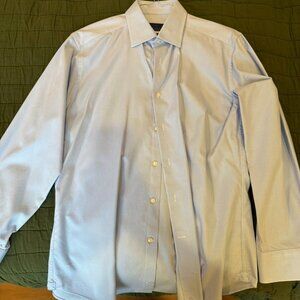 David Donahue French Blue Dress Shirt (17, 34/35; Trim Fit)